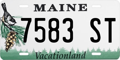 ME license plate 7583ST