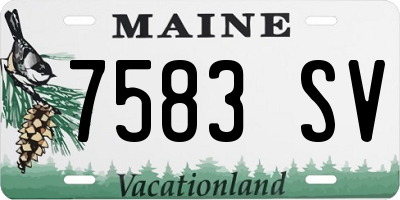 ME license plate 7583SV
