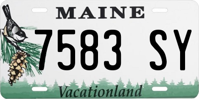ME license plate 7583SY