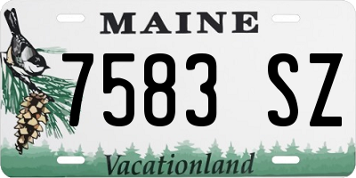 ME license plate 7583SZ