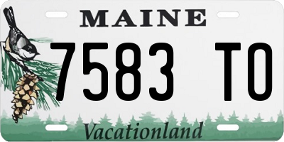 ME license plate 7583TO