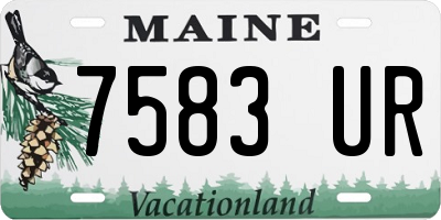 ME license plate 7583UR