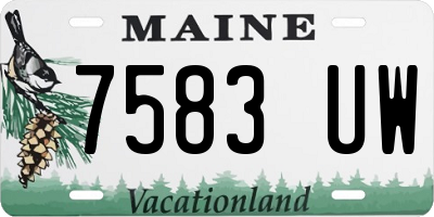 ME license plate 7583UW