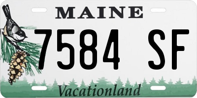ME license plate 7584SF