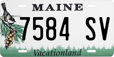 ME license plate 7584SV