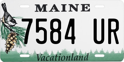 ME license plate 7584UR