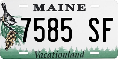ME license plate 7585SF