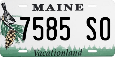 ME license plate 7585SO