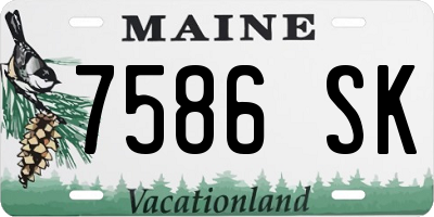 ME license plate 7586SK