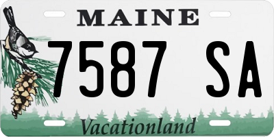 ME license plate 7587SA