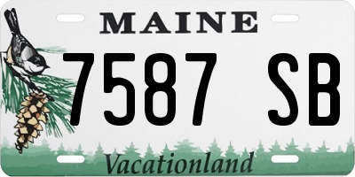 ME license plate 7587SB