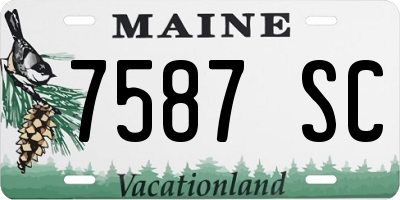 ME license plate 7587SC