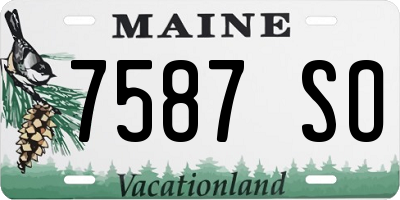 ME license plate 7587SO
