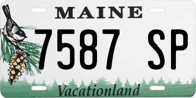 ME license plate 7587SP