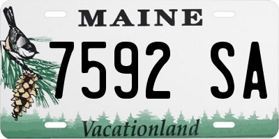 ME license plate 7592SA