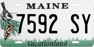 ME license plate 7592SY