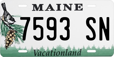 ME license plate 7593SN