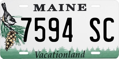 ME license plate 7594SC