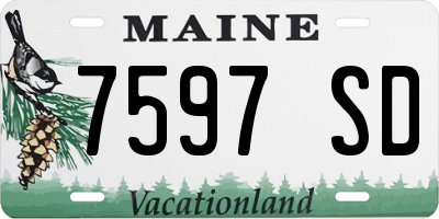 ME license plate 7597SD