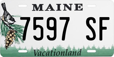 ME license plate 7597SF