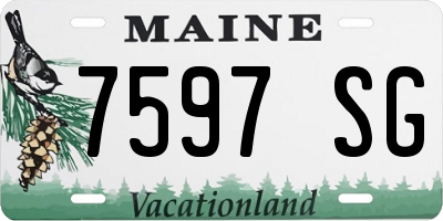 ME license plate 7597SG