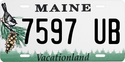 ME license plate 7597UB