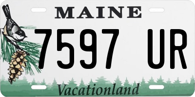 ME license plate 7597UR