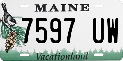 ME license plate 7597UW