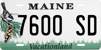 ME license plate 7600SD