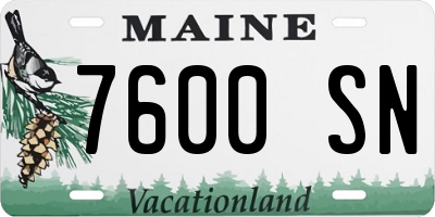 ME license plate 7600SN