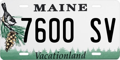 ME license plate 7600SV