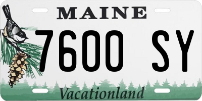 ME license plate 7600SY