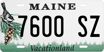 ME license plate 7600SZ