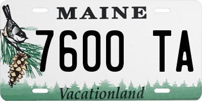 ME license plate 7600TA