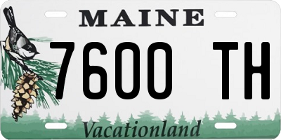 ME license plate 7600TH