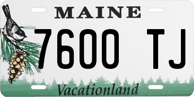 ME license plate 7600TJ