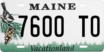 ME license plate 7600TO