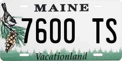ME license plate 7600TS