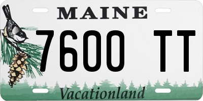 ME license plate 7600TT