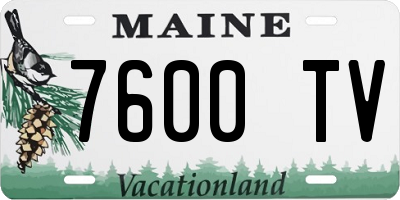 ME license plate 7600TV