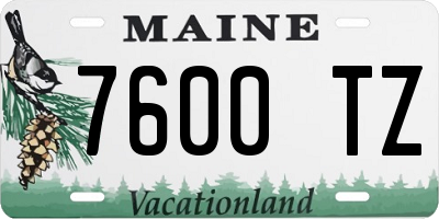 ME license plate 7600TZ