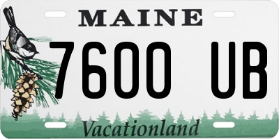 ME license plate 7600UB