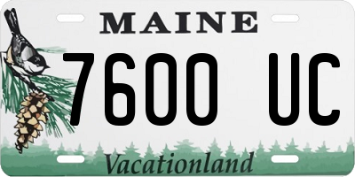 ME license plate 7600UC