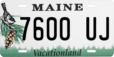 ME license plate 7600UJ