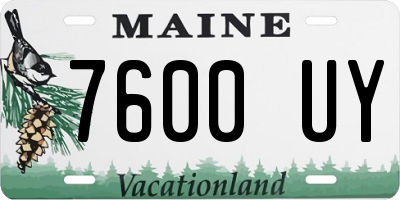 ME license plate 7600UY