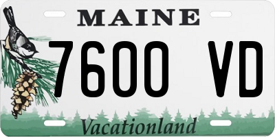 ME license plate 7600VD