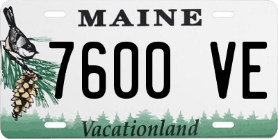 ME license plate 7600VE