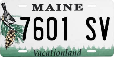 ME license plate 7601SV