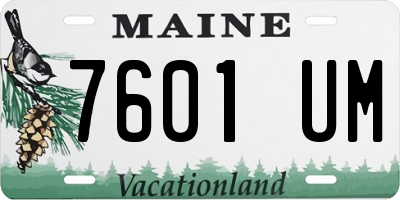ME license plate 7601UM