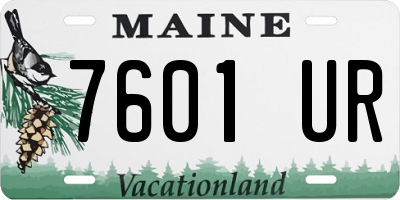 ME license plate 7601UR